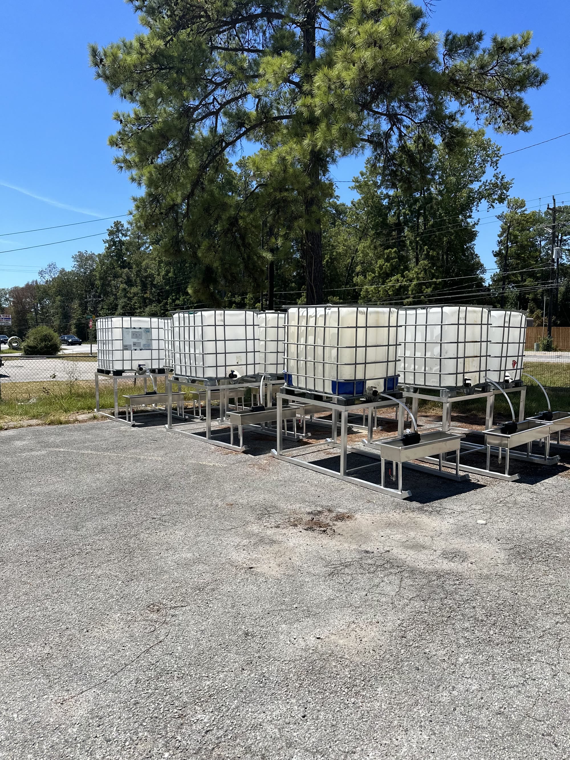 Welded aluminum water troughs.